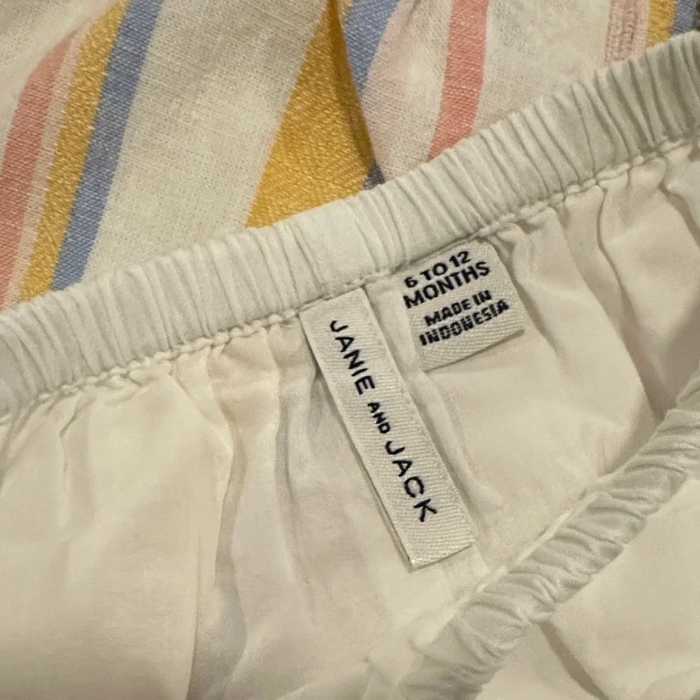 Janie and Jack Baby Girl Striped Top Bloomers Set 6-12M EUC